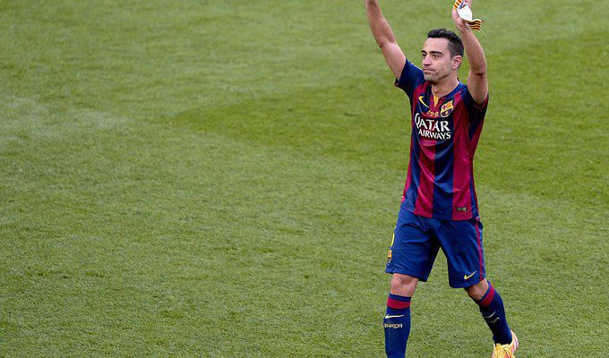 A teary Xavi waves goodbye to the Nou Camp faithful on his farewell La Liga appearance for Barcelon.jpg
