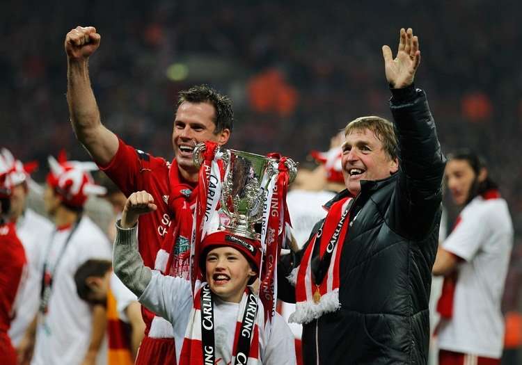 Kenny Dalglish - Jaime Carragher (Liverpool - 2011-12 Carling Cup Champions).jpg