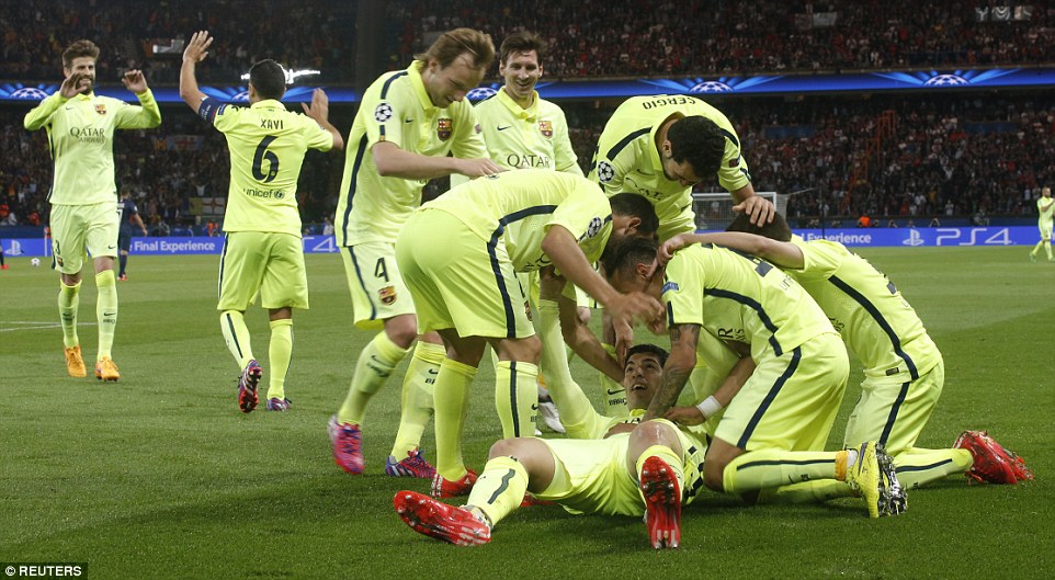 لوئیس سوارز|پاریس سن ژرمن 1 - 3 بارسلونا / لیگ قهرمانان