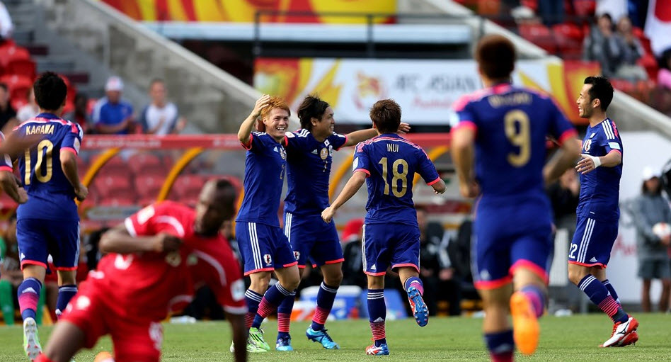 شادی بازیکنان ژاپن|ژاپن 4 - 0 فلسطین / جام ملت های آسیا 2015