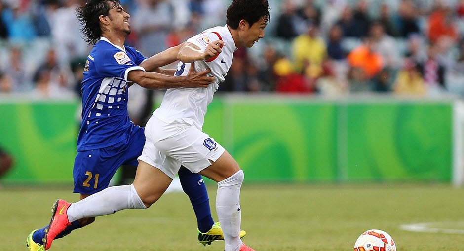 تقابل دو بازیکن|کویت 0 - 1 کره جنوبی / جام ملت های آسیا