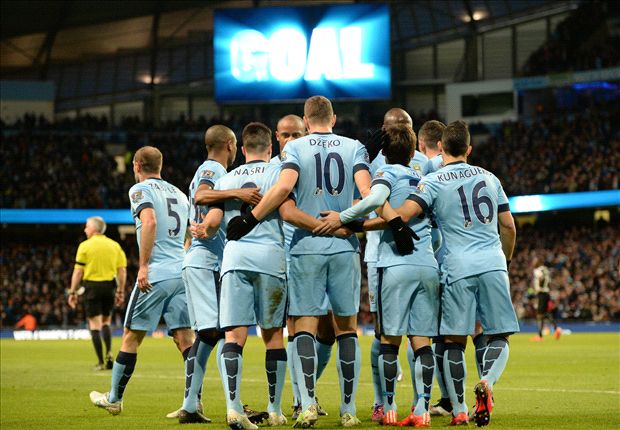 شادی بازیکنان سیتی|منچستر سیتی 5 - 0 نیوکاسل / لیگ جزیره