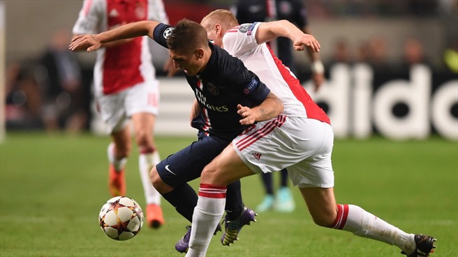 مارکو وراتی|آژاکس 1-1 پاریس سن ژرمن / لیگ قهرمانان