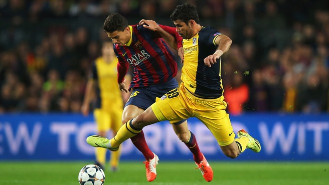 دیگو کاستا|دیگو کاستا از دقیقه نخست در بازی رفت برابر بارسلونا از مرحله ی یک چهارم نهایی به میدان رفت، اما به علت مصدومیت از زمین بازی اخارج شد و بازی برگشت را نیز از دست داد.