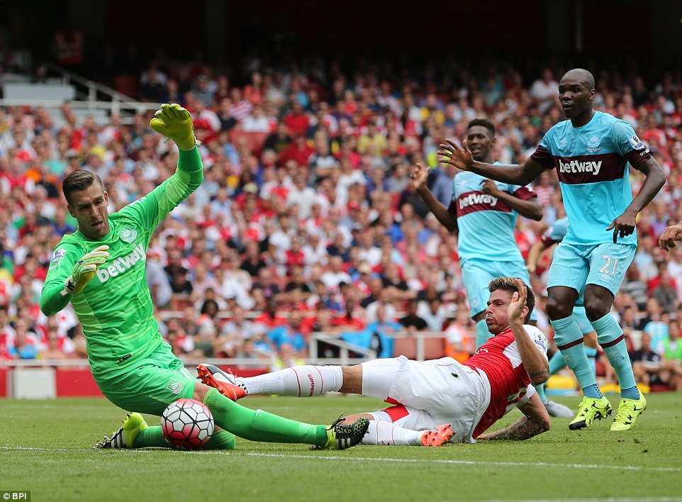 اليوير ژیرود|آرسنال 0 - 2 وستهام / لیگ برتر انگلستان