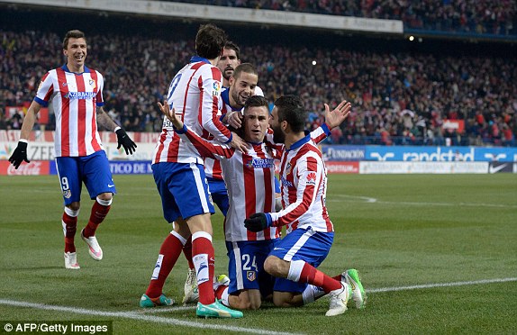 شادی بازیکنان اتلتیکو|اتلتیکو مادرید 2 - 0 رئال مادرید / جام حذفی اسپانیا