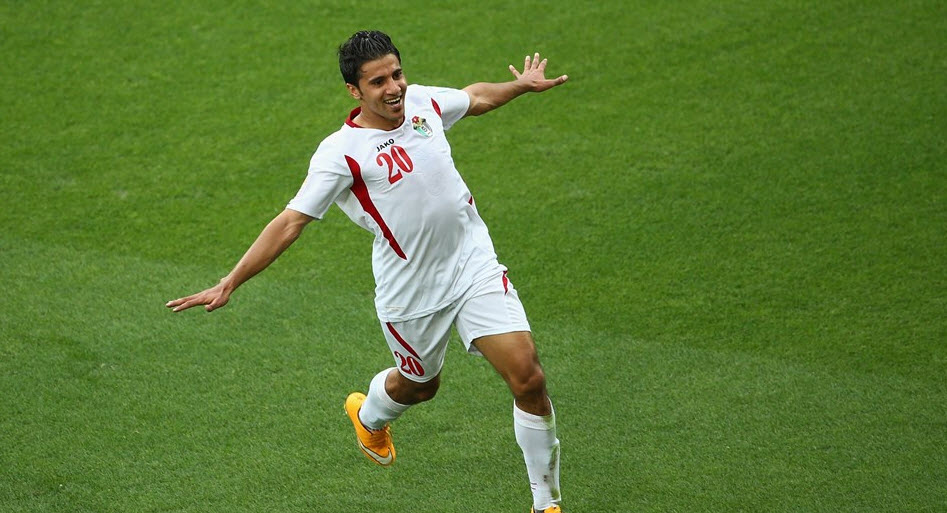 شادی بازیکن اردن|فلسطین 1 - 5 اردن / جام ملت های آسیا 2015