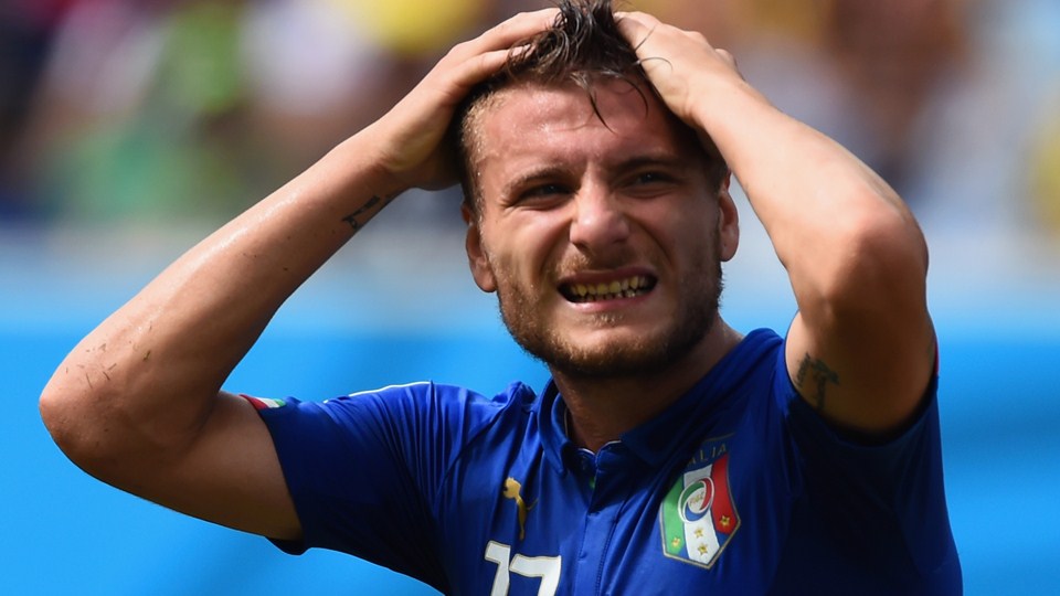 چیرو ایموبیلِ|عکس العمل چیرو ایموبیله در بازی مقابل تیم ملی اروگوئه.