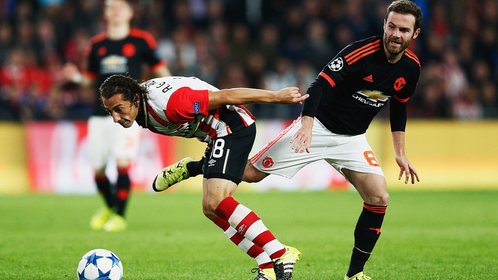 خوان ماتا -  آندرس گواردادو|پی. اس. وی آیندهوون 2 - 1 منچستر یونایتد / لیگ قهرمانان