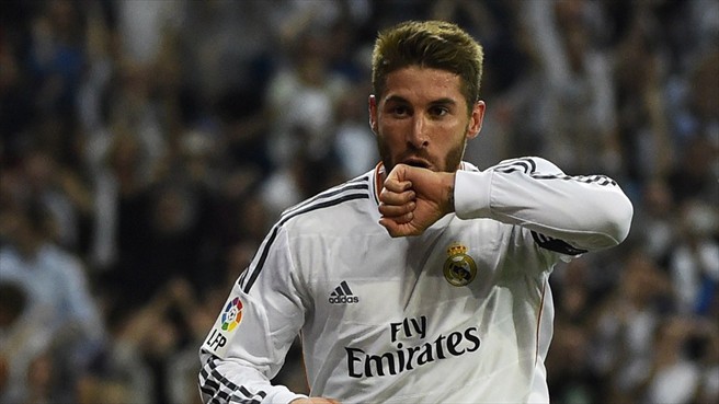 سرخیو راموس|خوشحالی راموس بعد از گلزنی مقابل والنسیا از نمایی دیگر