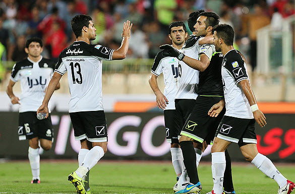 شادی بازیکنان سایپا|پرسپولیس تهران 1 - 2 سایپا تهران / لیگ برتر ایران