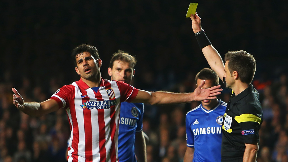 دیگو دا سیلوا کوستا|اعتراض کاستا از کارت زردی که دریافت کرد