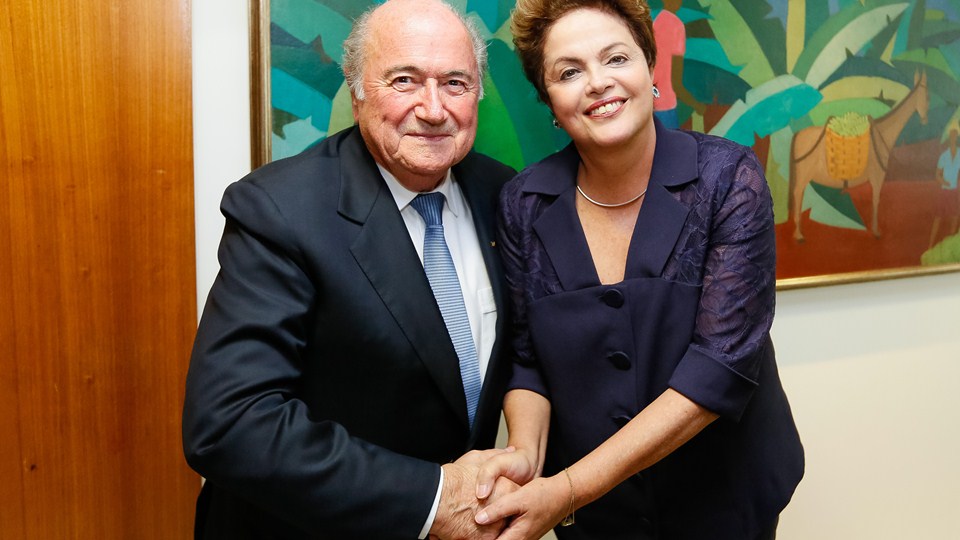 سر بلاتر|ملاقات سر بلاتر با رییس جمهور برزیل