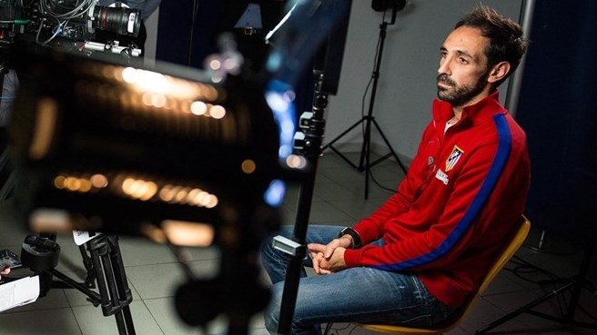 خوانفران|خوانفران از باشگاه اتلتیکو پیش از بازی تیمش در فینال لیگ قهرمانان اروپا برابر رئال مادرید با سایت یوفا مصاحبه می کند.