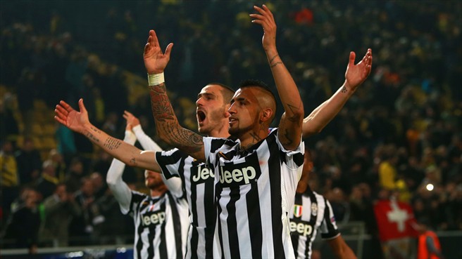 شادی بازیکنان یووه|بوروسيا دورتموند 0 - 3 یوونتوس / لیگ قهرمانان