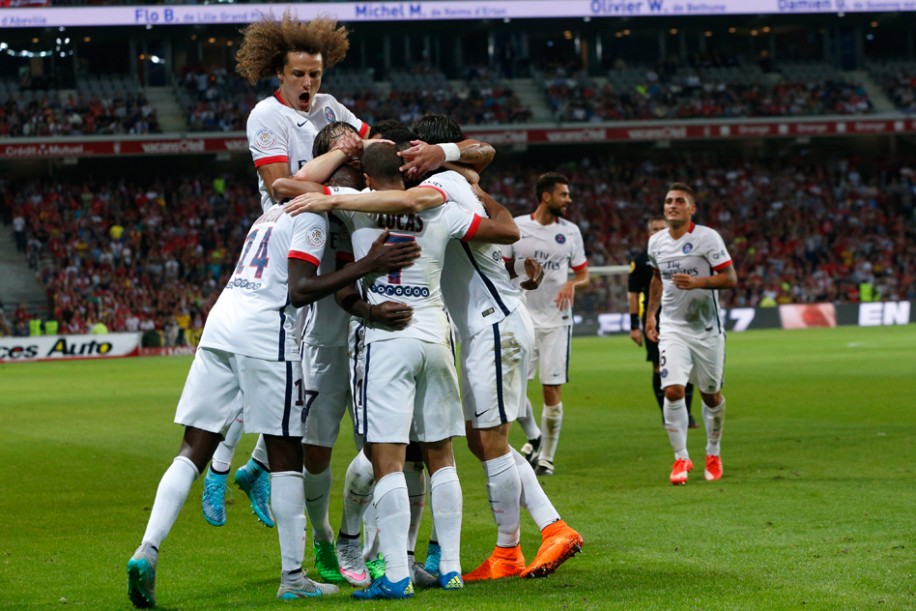 شادی بازیکنان پی اس جی|ليل 0 - 1 پاریس سن ژرمن / لوشامپیونه