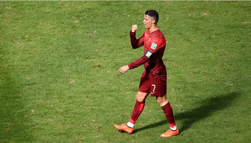 کریستیانو رونالدو|عکس العمل کریستیانو رونالدو در بازی مقابل تیم ملی غنا.