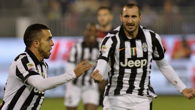 کارلوس توز - جورجیو کیه لینی|کالیاری 1 - 3 یوونتوس / سری آ