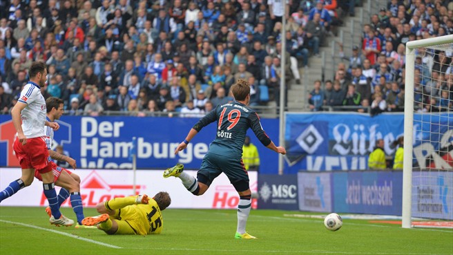 ˣماریو گُتزه|دو گل از چهار گل بایرن را گوتزه به ثمر رساند.