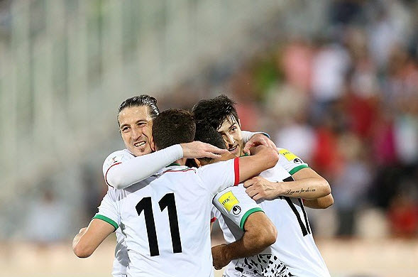 شادی بازیکنان ایران|ایران 6 - 0 گوآم / مقدماتی جام جهانی