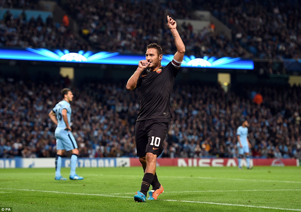 فرانچسکو توتی|منچسترسیتی 1-1 آ اس رم / لیگ قهرمانان