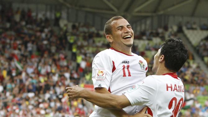 شادی بازیکنان اردن|فلسطین 1 - 5 اردن / جام ملت های آسیا 2015