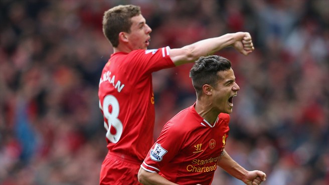 کوتینیو|خوشحالی کوتینیو بعد از گلزنی مقابل من سیتی