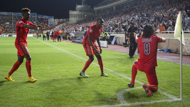 ادینسون کاوانی|آپوئل 0 - 1 پاریس سن ژرمن / لیگ قهرمانان