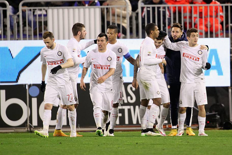 شادی بازیکنان اینتر|کالیاری 1 - 2 اینترمیلان /  سری آ