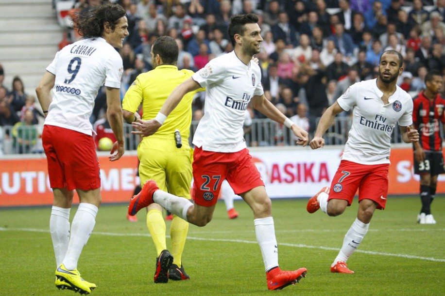 شادی بازیکنان پی اس جی|نیس 1 - 3 پاریس سن ژرمن / لوشامپیونه