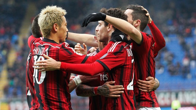 شادی بازیکنان میلان|میلان 1 - 1 اِمپولی / سری آ