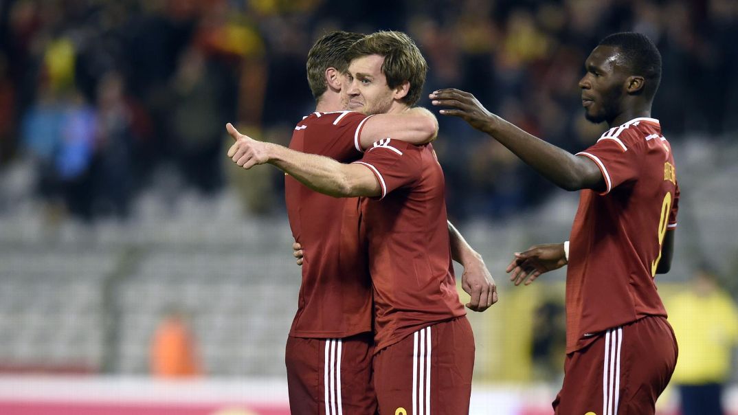 شادی بازیکنان بلژیک|بلژیک 3 - 1 ایسلند / دیدار دوستانه