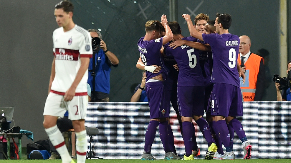 شادی بازیکنان فیورنتینا|فیورنتینا 2 - 0 میلان / سری آ