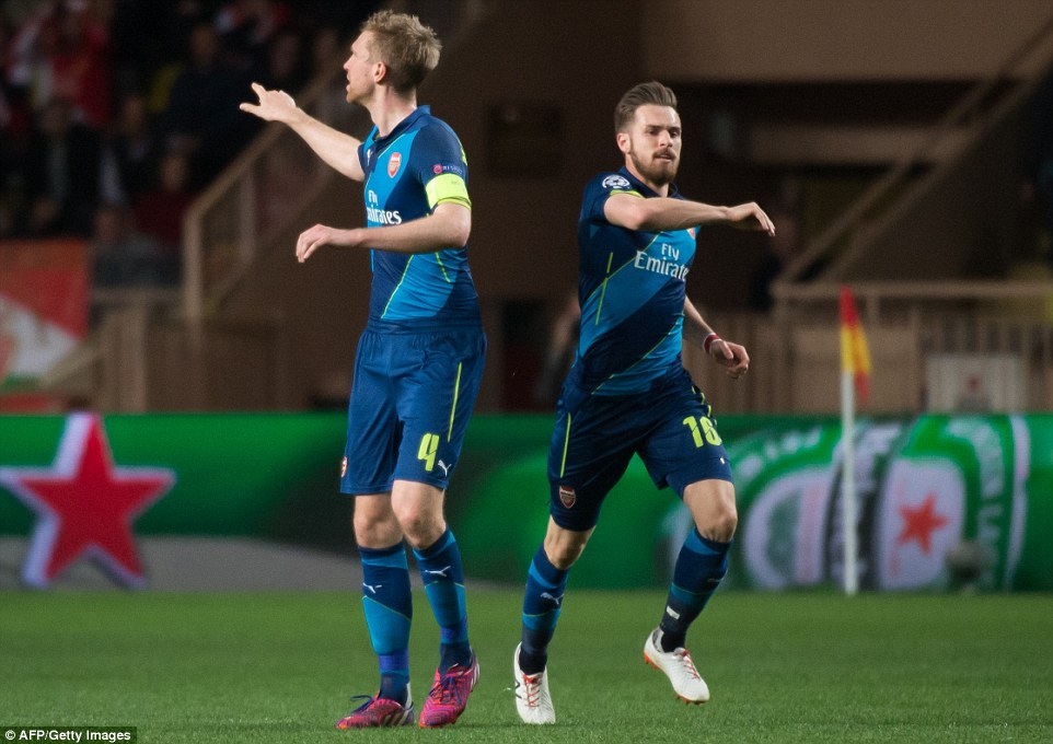 آرون رمزی|موناکو 0 - 2 آرسنال / لیگ قهرمانان