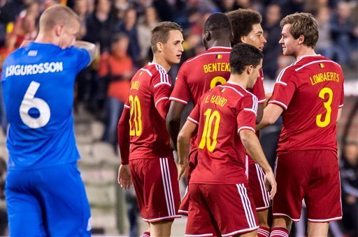 شادی بازیکنان بلژیک|بلژیک 3 - 1 ایسلند / دیدار دوستانه