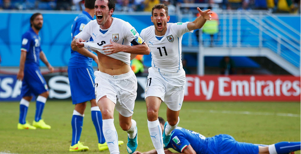 دیگو گودین|جشن دیگو گودین بعد از باز کردن دروازه تیم ملی ایتالیا.