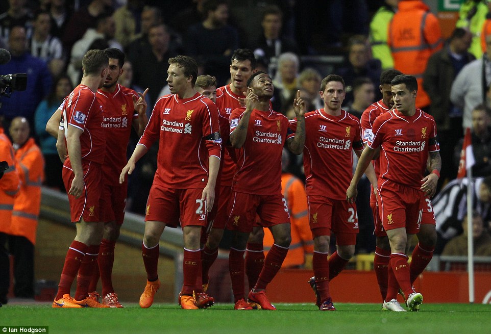 شادی بازیکنان لیورپول|لیورپول 2 - 0 نیوکاسل / لیگ جزیره