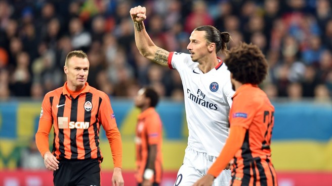 زلاتان ایبراهیموویچ|شاختار دونتسك 0 - 3 پاریس سن ژرمن / لیگ قهرمانان