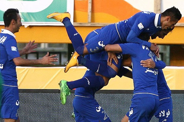 شادی بازیکنان استقلال|صبای قم 1 - 2 استقلال تهران / لیگ برتر