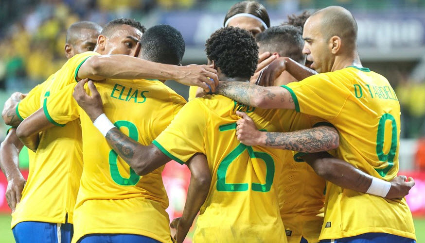 شادی بازیکنان برزیل|برزیل 2 - 0 مکزیک / دیدار دوستانه