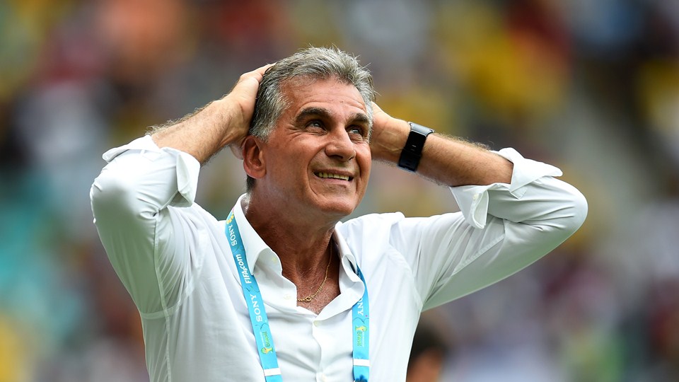 کارلوس کيروش|عکس العمل سرمربی تیم کشورمان ، کارلوس کيروش  در بازی مقابل  بوسنی.