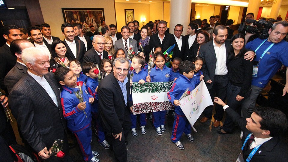 ایران|استقبال مسئولین برزیل از تیم کشورمان.