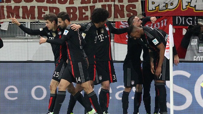 شادی شاگردان گواردیولا|ماینتس 1 - 2 بایرن مونیخ / بوندسلیگا