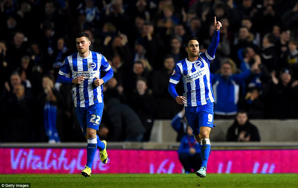 شادی بازیکنان برايتون|برایتون 2 - 3 آرسنال / جام حذفی