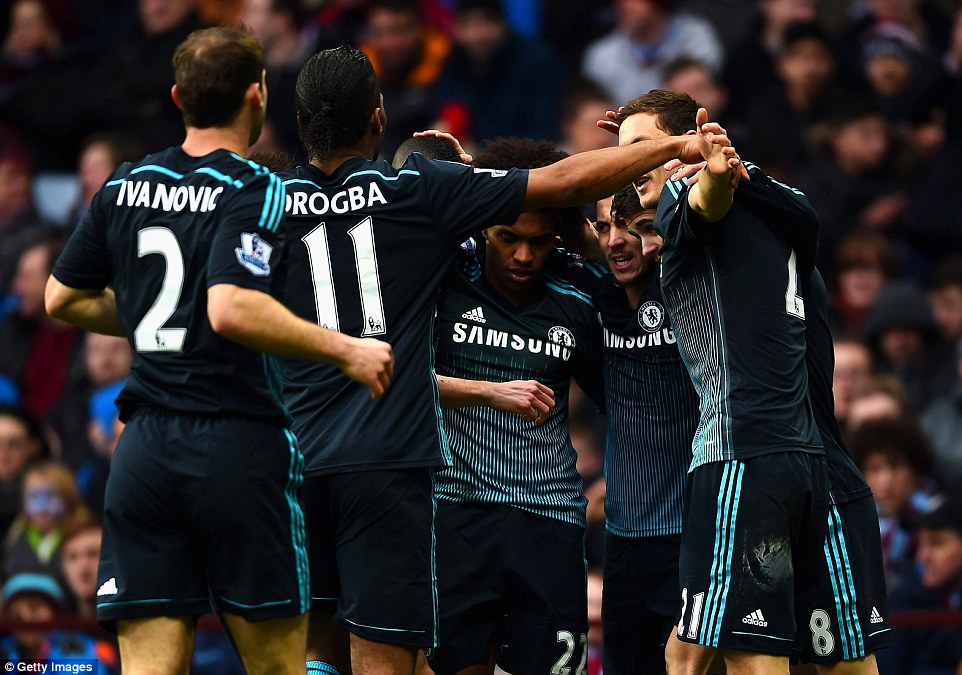 شادی بازیکنان چلسی|آستون ویلا 1 - 2 چلسی / لیگ جزیره