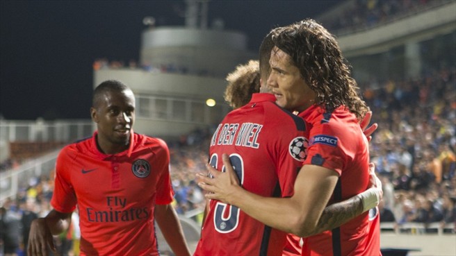 ادینسون کاوانی|آپوئل 0 - 1 پاریس سن ژرمن / لیگ قهرمانان