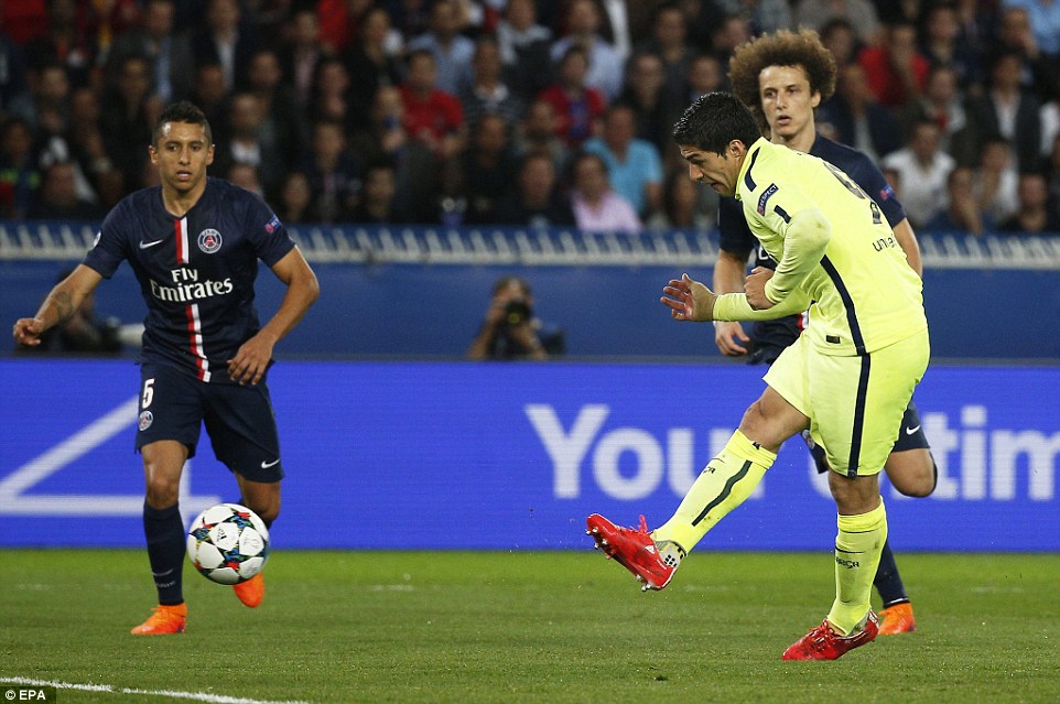 لوئیس سوارز|پاریس سن ژرمن 1 - 3 بارسلونا / لیگ قهرمانان