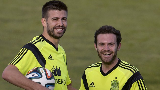 جرارد پیکه  - خوان ماتا|تمرین تیم ملی اسپانیا