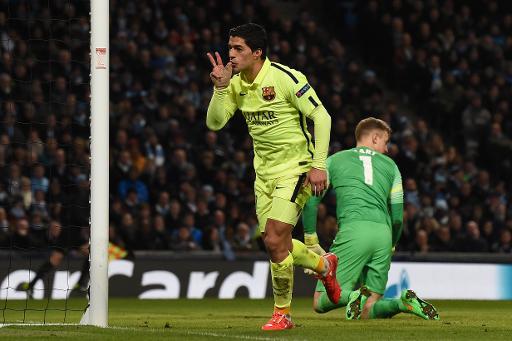 لوئیس سوارز|منچستر سیتی 1 - 2 بارسلونا / لیگ قهرمانان