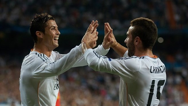 کریستیانو رونالدو|رونالدو پنجمین گل خود  و دومین گل تیمش را در بازی برابر کوپنهاگن به ثمر می رساند.